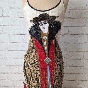 Jeanette for St. Martin Silk Beaded Erté Dress